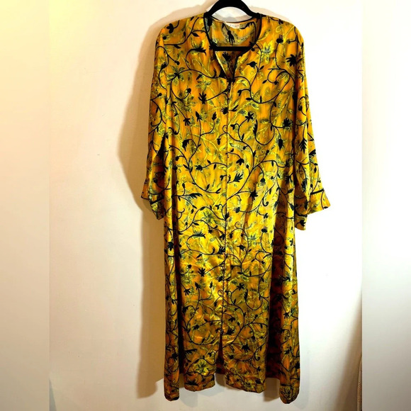 NATORI Sz L (estimated) Robe Zipper Closure Long Line Long Sleeve Sheen - Picture 1 of 7